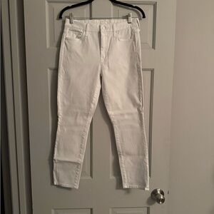 MOTHER Women's Ankle Cropped White Jeans
